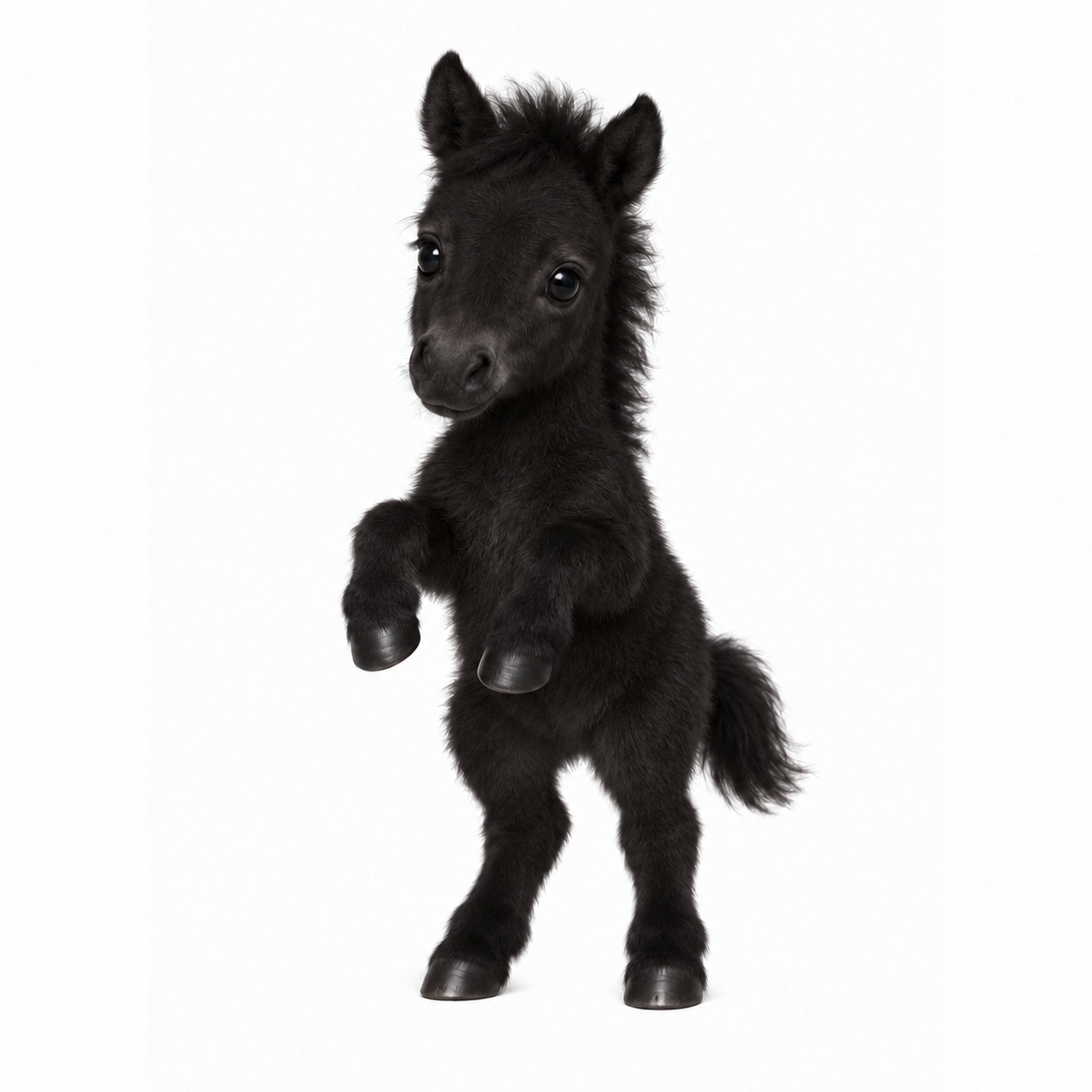 $DarkHorse mascot: a small black foal rearing up on a white background